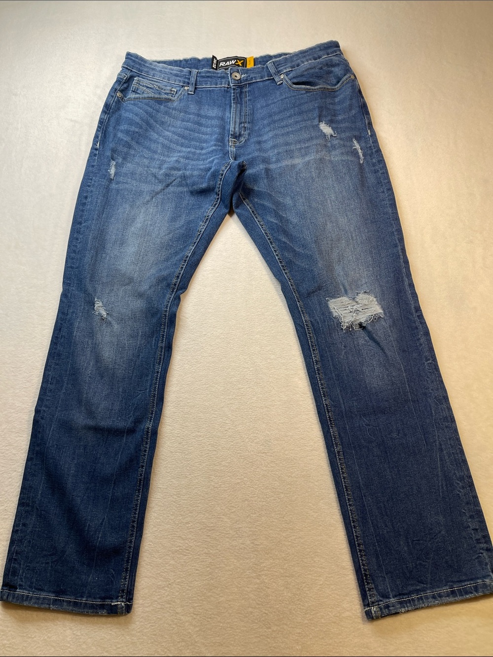 RAW X SLIM Men's Distressed Blue Denim Jeans SIZE 36/32